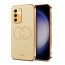 Vaku ® Samsung Galaxy S23 Skylar Leather Pattern Gold Electroplated Soft TPU Back Cover