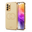 Vaku ® Samsung Galaxy A73 5G Skylar Leather Pattern Gold Electroplated Soft TPU Back Cover