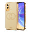Vaku ® Vivo V21e 5G Skylar Leather Finish Gold Electroplated Soft TPU Back Cover