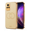 Vaku ® Vivo V21 5G Skylar Leather Finish Gold Electroplated Soft TPU Back Cover