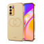 Vaku ® Oppo Reno6 5G Skylar Leather Pattern Gold Electroplated Soft TPU Back Cover