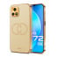 Vaku ® Vivo Y72 5G Skylar Leather Pattern Gold Electroplated Soft TPU Back Cover