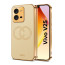 Vaku ® Vivo V25 5G Skylar Leather Pattern Gold Electroplated Soft TPU Back Cover
