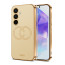 Vaku ® Samsung Galaxy A55 5G Skylar Leather Pattern Gold Electroplated Soft TPU Back Cover