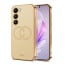 Vaku ® Vivo Y200e 5G Skylar Leather Pattern Gold Electroplated Soft TPU Back Cover