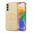 Vaku ® Samsung Galaxy M14 5G Skylar Leather Pattern Gold Electroplated Soft TPU Back Cover
