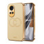 Vaku ® Oppo Reno10 5G Skylar Leather Pattern Gold Electroplated Soft TPU Back Cover