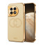 Vaku ® OnePlus 11R Skylar Leather Stitched Gold Electroplated Soft TPU Back Cover