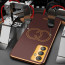 Vaku ® Samsung Galaxy F23 5G Skylar Leather Pattern Gold Electroplated Soft TPU Back Cover