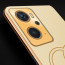 Vaku ® Oppo K10 4G Skylar Leather Pattern Gold Electroplated Soft TPU Back Cover