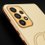 Vaku ® Samsung Galaxy A32 4G Skylar Leather Pattern Gold Electroplated Soft TPU Back Cover