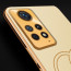 Vaku ® Xiaomi Redmi Note 11 Pro Plus 5G Skylar Leather Pattern Gold Electroplated Soft TPU Back Cover