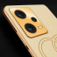 Vaku ® Xiaomi Redmi Note 12 5G Skylar Leather Pattern Gold Electroplated Soft TPU Back Cover
