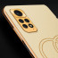 Vaku ® Xiaomi Redmi Note 11 Skylar Leather Pattern Gold Electroplated Soft TPU Back Cover