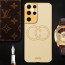 Vaku ® Samsung Galaxy S21 Ultra Skylar Leather Pattern Gold Electroplated Soft TPU Back Cover