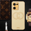 Vaku ® Oppo F21 Pro Skylar Leather Pattern Gold Electroplated Soft TPU Back Cover