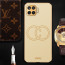 Vaku ® Oppo F17 Skylar Leather Pattern Gold Electroplated Soft TPU Back Cover