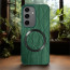 Vaku ® Samsung Galaxy S24 Diamond Plume Pattern Magnetic Magsafe Matte Soft-Touch Texture Back Cover