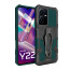 Vaku ® Vivo Y22 Vanguard Military Grade Armor Case with Metal Belt Clip Kickstand Back Cover