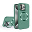 Vaku ® Apple iPhone 15 Pro Max Rime Frosted Magnetic Magpro Translucent Camera Protector Case with Built-in Stash Stand Back Cover