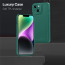 Vaku ® Apple iPhone 14 Plus PU Leather Texture Soft Non-Slip Grip TPU Shockproof Phone Case Back Cover