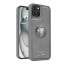 Vaku ® Apple iPhone 15 Regal Shield Metal Lion Engraved Leather Protective Back Cover