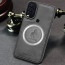 Vaku ® Vivo Y30 Astrid Luxury PU Leather Electroplated Magnetic Magsafe Shockproof Bumper Protective Back Cover