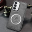 Vaku ® Oppo Reno12 5G Astrid Luxury PU Leather Electroplated Magnetic Magsafe Shockproof Bumper Protective Back Cover