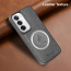 Vaku ® Oppo Reno12 5G Astrid Luxury PU Leather Electroplated Magnetic Magsafe Shockproof Bumper Protective Back Cover