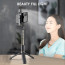 Vaku ® Aluminum Extendable Selfie Stick Tripod with Bluetooth Remote + Fill Light Compatible with iPhone 12/12Pro/ Max/11 Pro/11 -Black