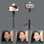 Vaku ® Aluminum Extendable Selfie Stick Tripod with Bluetooth Remote + Fill Light Compatible with iPhone 12/12Pro/ Max/11 Pro/11 -Black