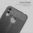 Vaku ® Xiaomi Redmi Note 7 / Note 7 Pro Auto Focus Leather Stitched Edition Soft Silicone 4 Frames plus ultra-thin case transparent cover