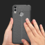 Vaku ® Xiaomi Redmi Note 7 / Note 7 Pro Auto Focus Leather Stitched Edition Soft Silicone 4 Frames plus ultra-thin case transparent cover