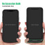 Rock ® iPhone X Battery Case Top TPU Material High Power 6,000 mAh Wire-Less Battery Case Black