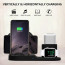 Vaku ® 3-in-1 Wireless 10W Fast-Charging QI Wireless Charging Dock Station for Apple iPhone, Apple Watch & Airpods with QC 3.0 USB charger FREE