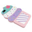 Cute Cases ™ Apple iPhone Se 2020 Cute & Sweet Ice-Cream Design Ultra-Soft Gel Silicon Case Back Cover -Pink + Purple + White