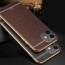Vaku ® For Apple iPhone 11 Leather Stitched Gold Electroplated Soft TPU Back Cover