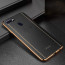 Vaku ® OPPO F9 / F9 Pro Vertical Leather Stitched Gold Electroplated Soft TPU Back Cover
