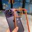 Vaku ® Apple iPhone 15 / 15 Plus Lens Flip Stand Holder Back Cover Case with Free Lens Protector