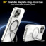 Vaku Luxos ® 2In1 Combo Apple iPhone 15 Pro Glassy Series Clear TPU Shockproof Back Cover with Magnetic Alloy Ring Metal Kickstand