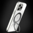 Vaku Luxos ® 2In1 Combo Apple iPhone 15 Pro Max Glassy Series Clear TPU Shockproof Back Cover with Magnetic Alloy Ring Metal Kickstand