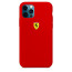 Ferrari ® For Apple iPhone 12 Pro Max Liquid Silicon Velvet-Touch Silk Finish Shock-Proof Back Cover