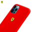 Ferrari ® For Apple iPhone 12/ 12 Pro Liquid Silicon Velvet-Touch Silk Finish Shock-Proof Back Cover