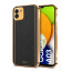 Vaku ® Samsung Galaxy A03 Luxemberg Series Leather Stitched Gold Electroplated Soft TPU Back Cover