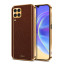 Vaku ® Samsung Galaxy M32 Luxemberg Series Leather Stitched Gold Electroplated Soft TPU Back Cover
