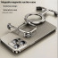 Vaku Luxos ® Apple iPhone 15 Pro SleekEdge Ultra-thin Metal Frameless case with Integrated Ring Stand Holder Protective back cover