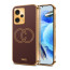Vaku ® Xiaomi Redmi Note 12 Pro Skylar Leather Pattern Gold Electroplated Soft TPU Back Cover