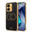 Vaku ® Vivo T1 4G Skylar Leather Pattern Gold Electroplated Soft TPU Back Cover