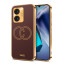Vaku ® Vivo T1 4G Skylar Leather Pattern Gold Electroplated Soft TPU Back Cover
