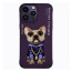 Vaku ® Apple iPhone 14 Pro Max 3D Embroidery Chain Pug Anti-Slip Scratch Resistant Protective Case Back Cover